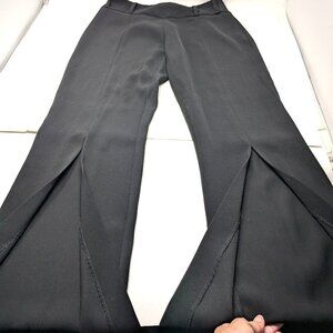Cache Vintage Split Leg Pants Black Sz 2 Flare Leg 90s Y2K